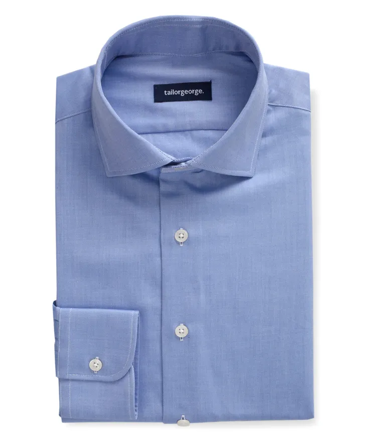Chemise en twill uni bleu vif