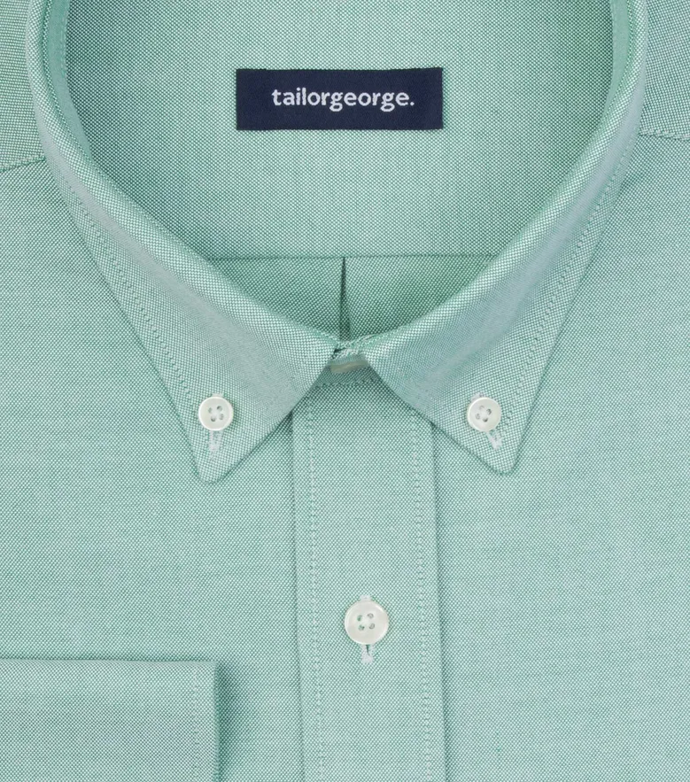 Chemise en Oxford américain épais uni vert