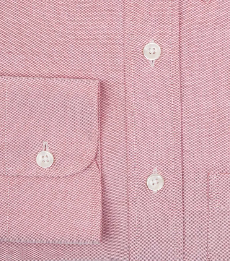Chemise en Oxford américain épais uni rouge corail