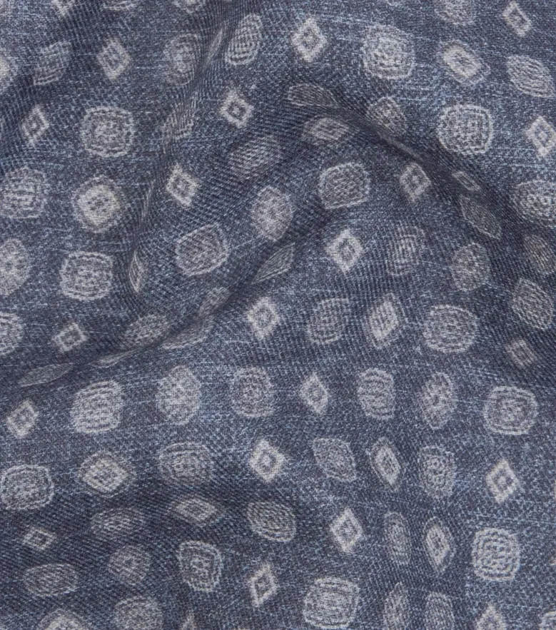 Chemise en flanelle légère bleu indigo à motif