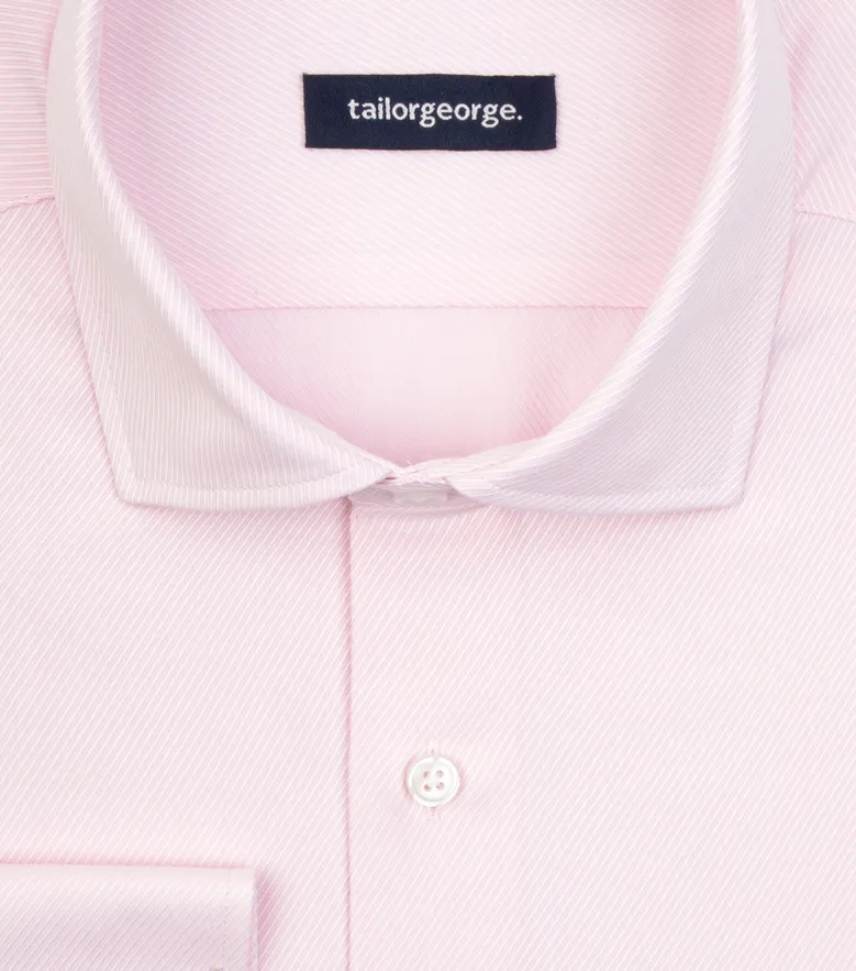 Chemise en twill rose uni