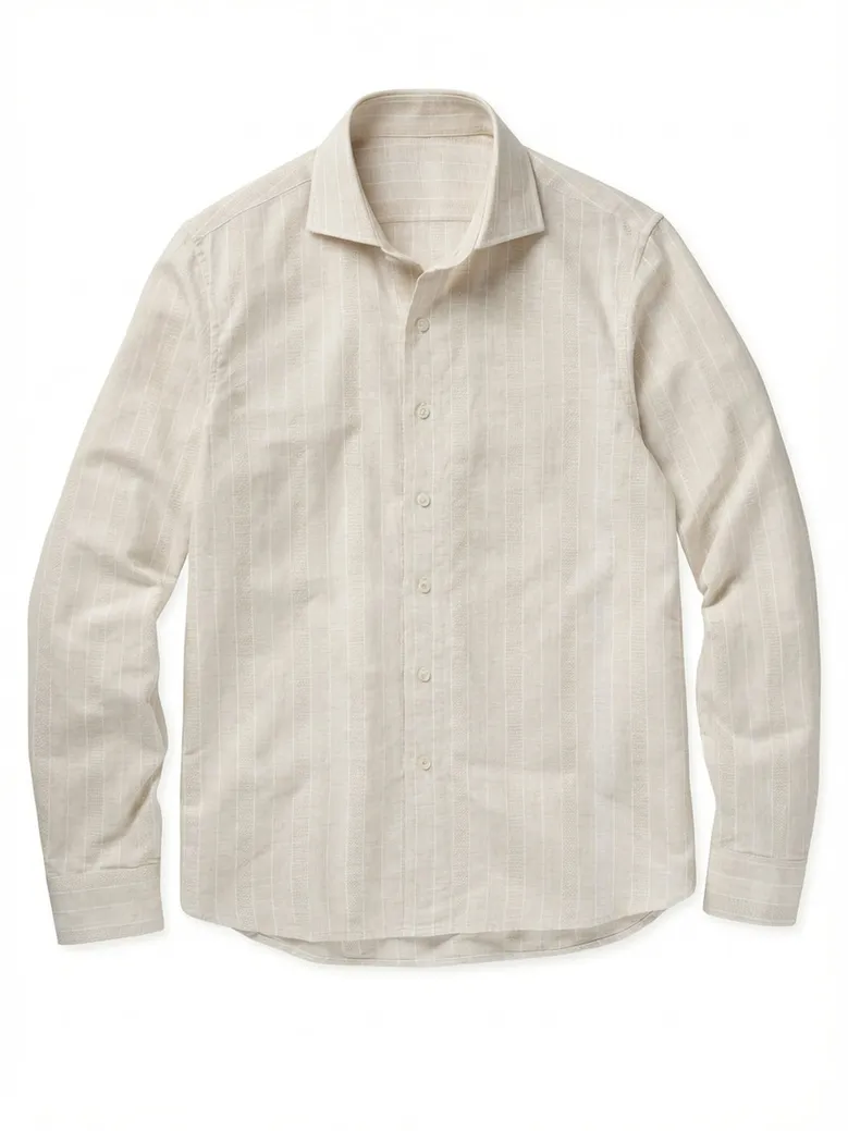 Bügelleichtes, schlichtes weißes Popeline-Hemd