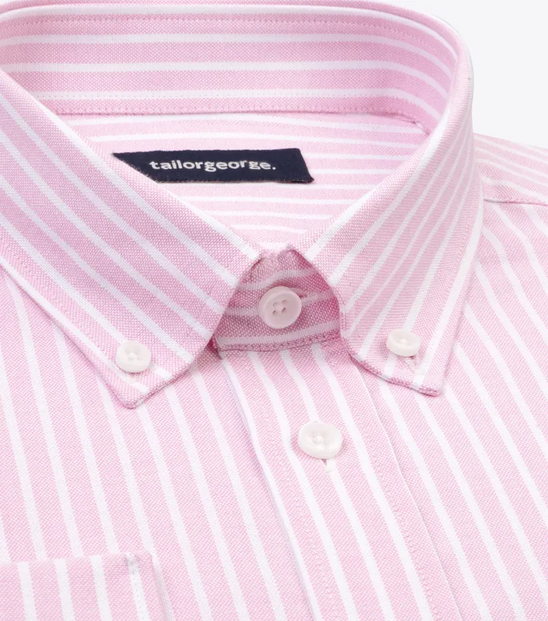 Chemise en Oxford à rayures rose
