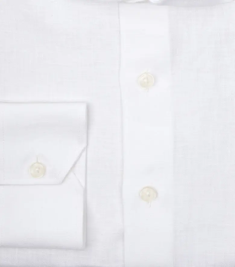 Bügelleichtes, schlichtes weißes Popeline-Hemd