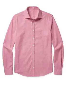 Einfarbig rotes Fil-à-Fil-Hemd